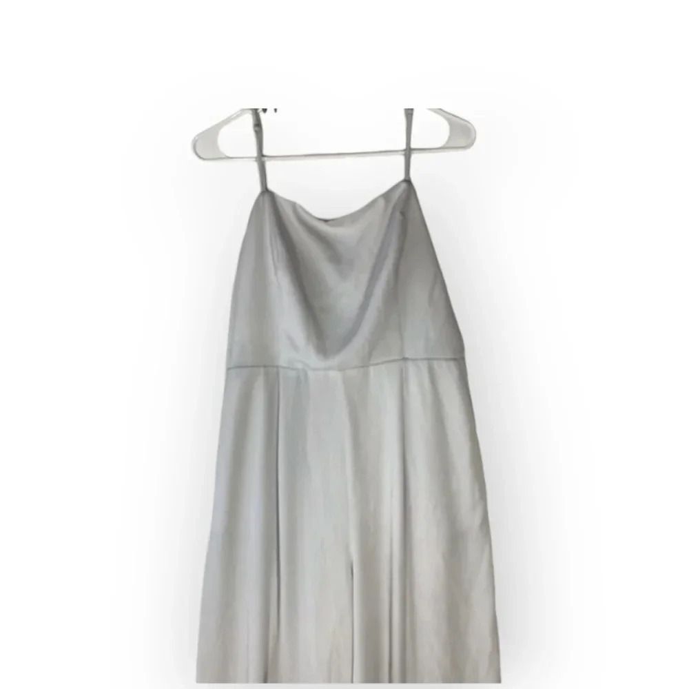 Nine West White Wide-Leg‎ Crop Jumpsuit in light gray